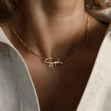 Custom Minimalist Name Necklace with Chain in Silver Rose