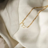 Custom Minimalist Name Necklace with Chain in Silver Rose