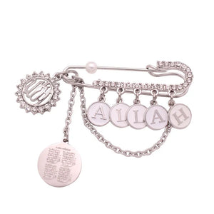 Islamic Allah Quran 4 Qul Suras Brooch Pin