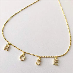 Customizable Initial Letters Necklace Personalized Name Zircon Necklaces