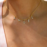 Customizable Initial Letters Necklace Personalized Name Zircon Necklaces