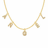 Customizable Initial Letters Necklace Personalized Name Zircon Necklaces