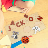 Wooden Alphabet Puzzle Kids Toy Number Shape Matching 3D Puzzle Gift