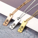 Personalized Birthday Flower Necklace Pendant