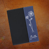 Custom Birthday Flowers & Names Leather Notebook