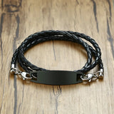 Custom Engraved Men's Leather Bracelet