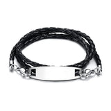 Custom Engraved Men's Leather Bracelet