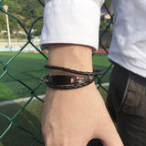 Custom Engraved Men's Leather Bracelet