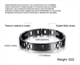 Custom Men Scripture Faith Bible Verse Cross Bracelet Stainless Steel