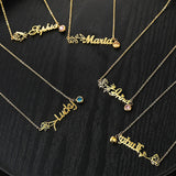 Custom Birth Flower Birthstone Necklace - Personalized Pendant Jewelry