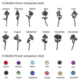 Custom Birth Flower Birthstone Necklace - Personalized Pendant Jewelry