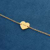 Personalized Name Heart Bracelet Stainless Steel Heart Pendant