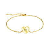 Personalized Name Heart Bracelet Stainless Steel Heart Pendant