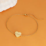 Personalized Name Heart Bracelet Stainless Steel Heart Pendant