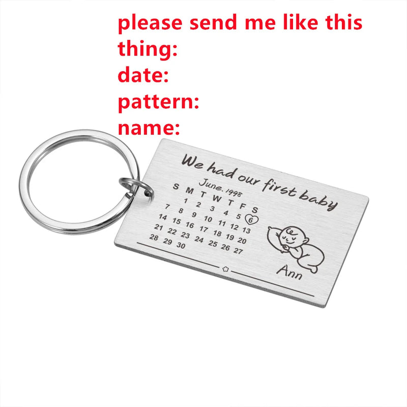 Personalized Calendar Keychain Special Date Key