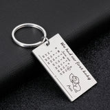 Personalized Calendar Keychain Special Date Key