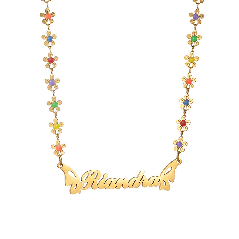 Customizable Nameplate Stainless Steel Pendant Necklace Anniversary Party Gift