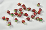 Oil Drop Alloy Small Pendant Bracelet Pendant Material Stereo Strawberry