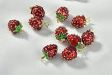 Oil Drop Alloy Small Pendant Bracelet Pendant Material Stereo Strawberry