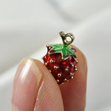 Oil Drop Alloy Small Pendant Bracelet Pendant Material Stereo Strawberry