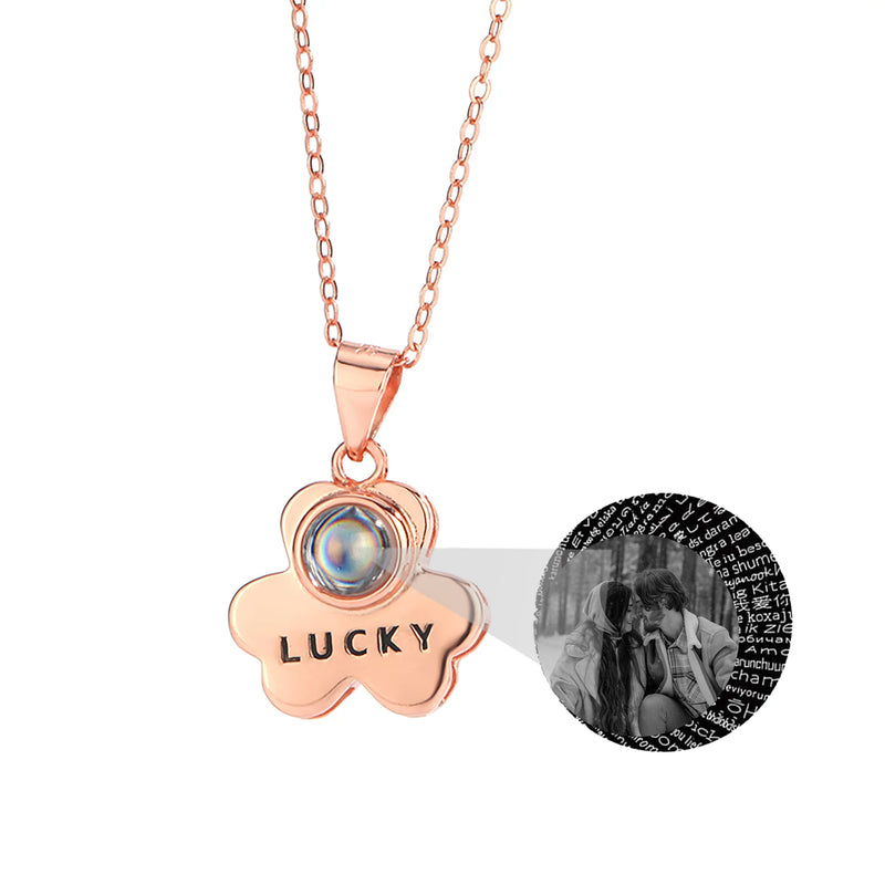 Customizable Photo Bear Projection Necklace Silver Necklace Ladies High Jewelry