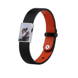 Personalized Photo Leather Bracelet Men's Jewelry Gift