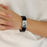 Personalized Photo Leather Bracelet Men's Jewelry Gift