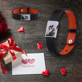 Personalized Photo Leather Bracelet Men's Jewelry Gift
