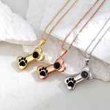 Customizable Photo Dog Bone Necklace Silver Dog Bone Chain Necklace