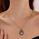Personalized Water Drop Photo Frame Pendant Necklace for Women