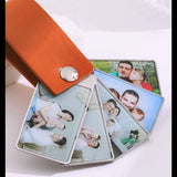 Personalized Photo PU Leather Keychain Business Gift for Men Women