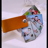 Personalized Photo PU Leather Keychain Business Gift for Men Women
