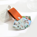 Personalized Photo PU Leather Keychain Business Gift for Men Women