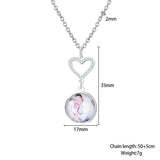 Customizable Photo Romantic Heart Necklaces Silver Chain Wedding Jewelry