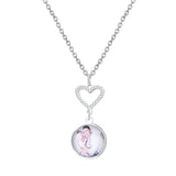 Customizable Photo Romantic Heart Necklaces Silver Chain Wedding Jewelry