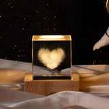 Photo Square Crystal Moon Light Cube Night Light Desktop Room Decor