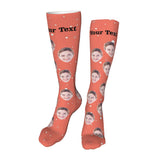Customizable Women Thigh High Socks Winter Over The Knee Striped Warm Socks