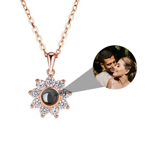 Customizable Silver Bubble Projector Necklace with Photo Pendant