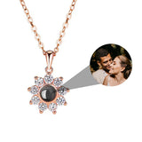 Customizable Silver Bubble Projector Necklace with Photo Pendant
