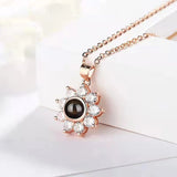 Customizable Silver Bubble Projector Necklace with Photo Pendant