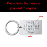 Personalized Stainless Steel Calendar Keyring: Special Date Gift for Dad