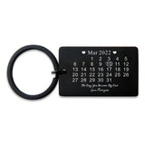 Personalized Stainless Steel Calendar Keyring: Special Date Gift for Dad