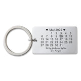 Personalized Stainless Steel Calendar Keyring: Special Date Gift for Dad