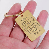 Personalized Stainless Steel Calendar Keyring: Special Date Gift for Dad