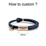 Personalized Stainless Steel Men's Leather Bracelet