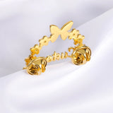 Customizable Flower Name Brooch Pin Stainless Steel Jewelry