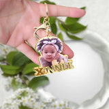 Personalized Baby Boys Girls Keychain Name Commemorate Dad Gift Keyring