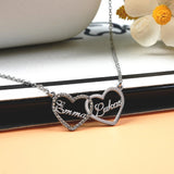Enamel Double Heart Necklace Stainless Steel Love Forever
