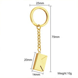 Envelope Keychain Car Key Holder DIY Handbag Ornaments Trinket Keyring Gift