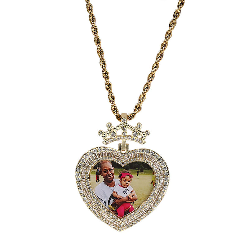 Customizable Hip-Hop Crown Necklace for Men and Women